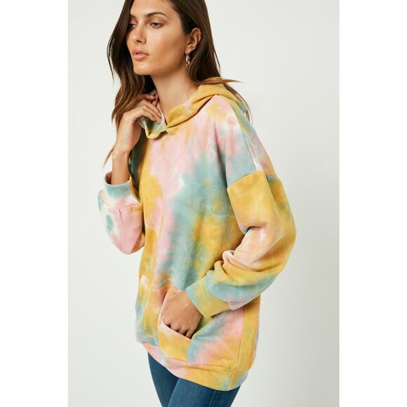HAYDEN Harmony Misses Oversized Tie Dye Hooded Sweatshirt Medium - Picture 1 of 5
